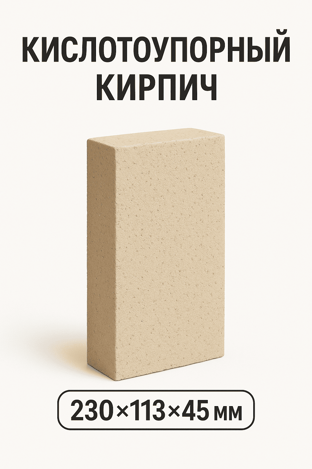 Кирпич кислотоупорный 230×113×75 мм, ГОСТ 474–90 кирпич кислотоупорный 230×113×75 мм