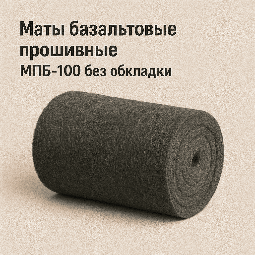 Маты прошивные МПБ-100 Маты базальтовые прошивные МПБ-100 без обкладки